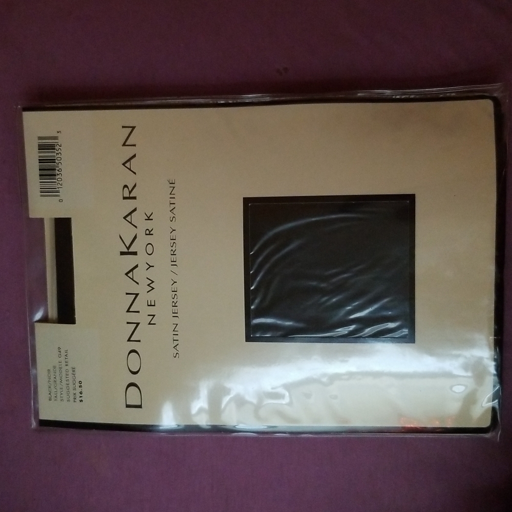 Donna Karan Satin Jersey tights, Black